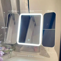 LED Makeup Mirror – 360° Rotating with Storage Space