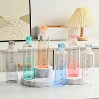 Unique Borosilicate Glass Water Bottle with Time Marker
