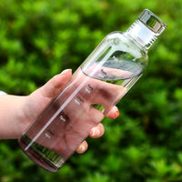 Unique Borosilicate Glass Water Bottle with Time Marker