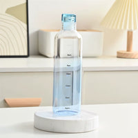 Unique Borosilicate Glass Water Bottle with Time Marker