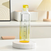 Unique Borosilicate Glass Water Bottle with Time Marker