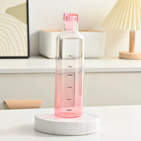 Unique Borosilicate Glass Water Bottle with Time Marker