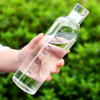 Unique Borosilicate Glass Water Bottle with Time Marker